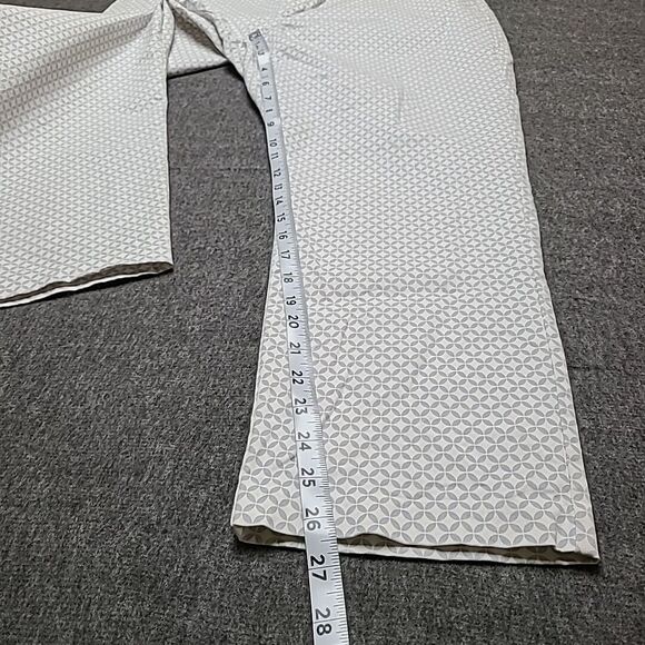 Khaki By Gap Womens Chino Pants 16 Slim City Geometric Blue & White Flat Front - Picture 3 of 12